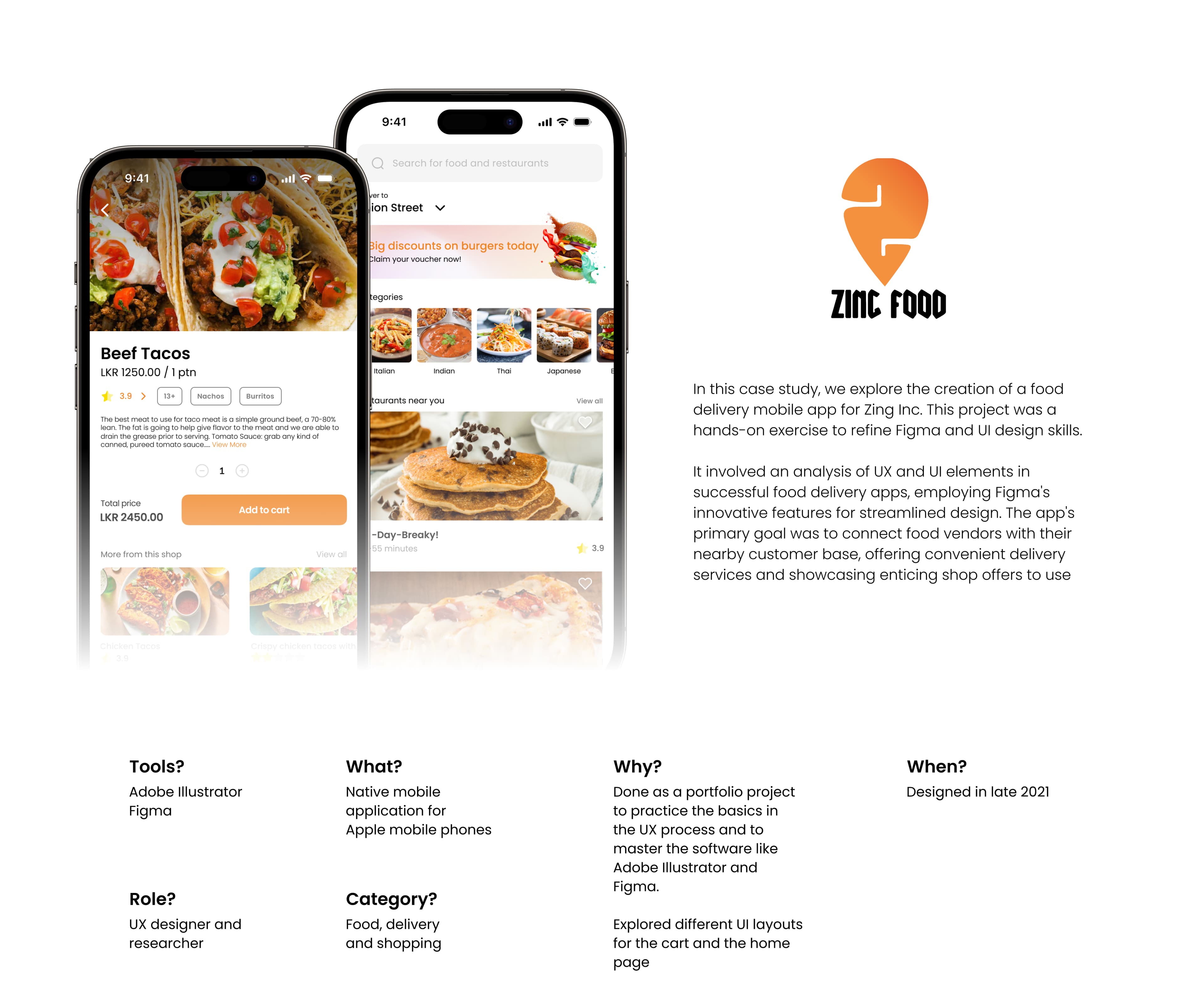 Zing Inc. - Food app