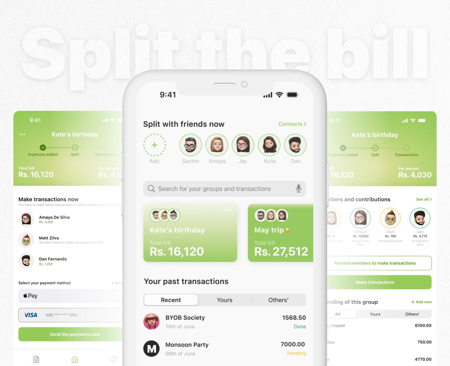 Split Now - Bill sharing app